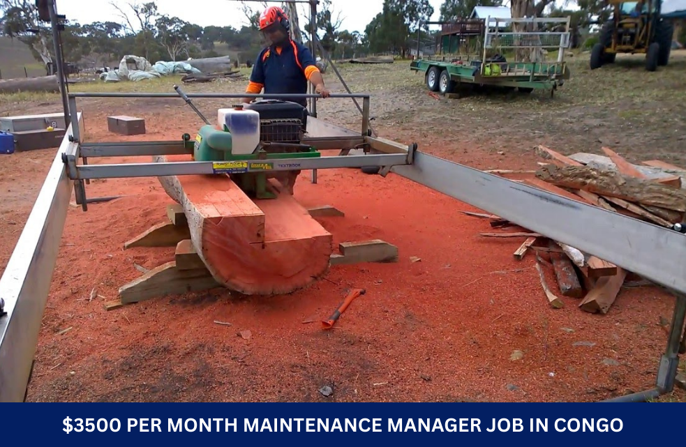 $3500 Per Month Maintenance Manager Job in Congo