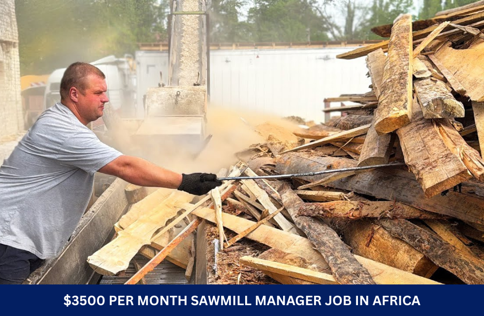 $3500 Per Month Sawmill Manager Job in Africa